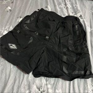 Unknown London Black Cargo Shorts